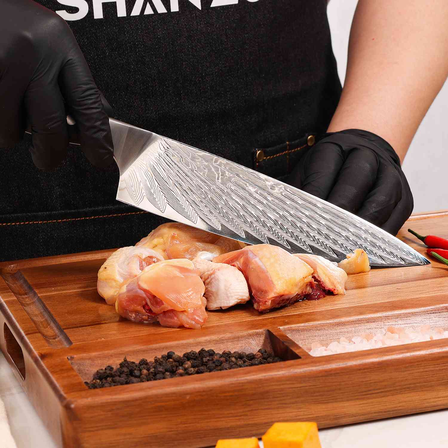 Sun Series Damascus Chef Knife | SHAN ZU Knvies