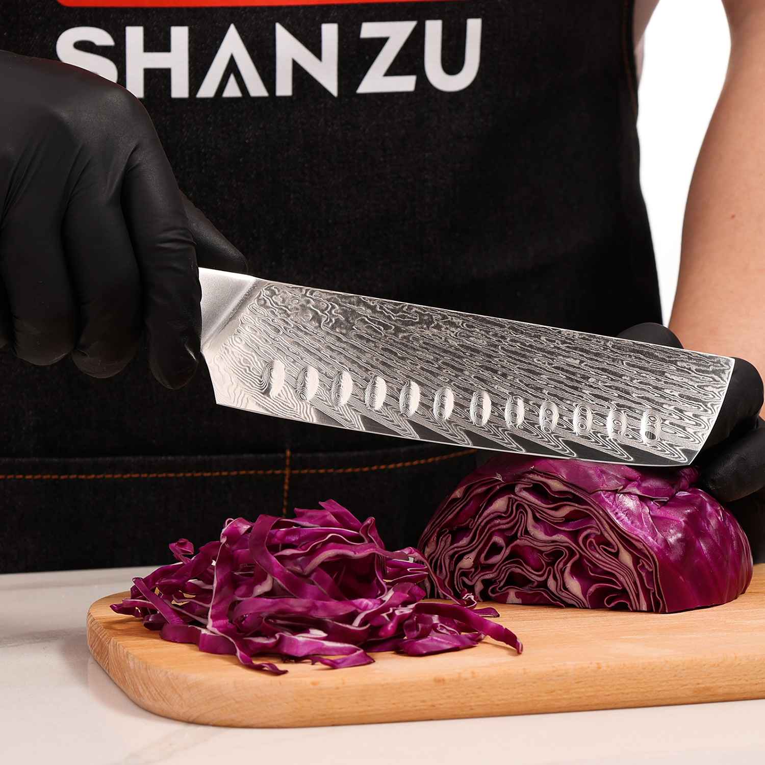 Sun Series Damascus Nakiri Knife | SHAN ZU Knvies