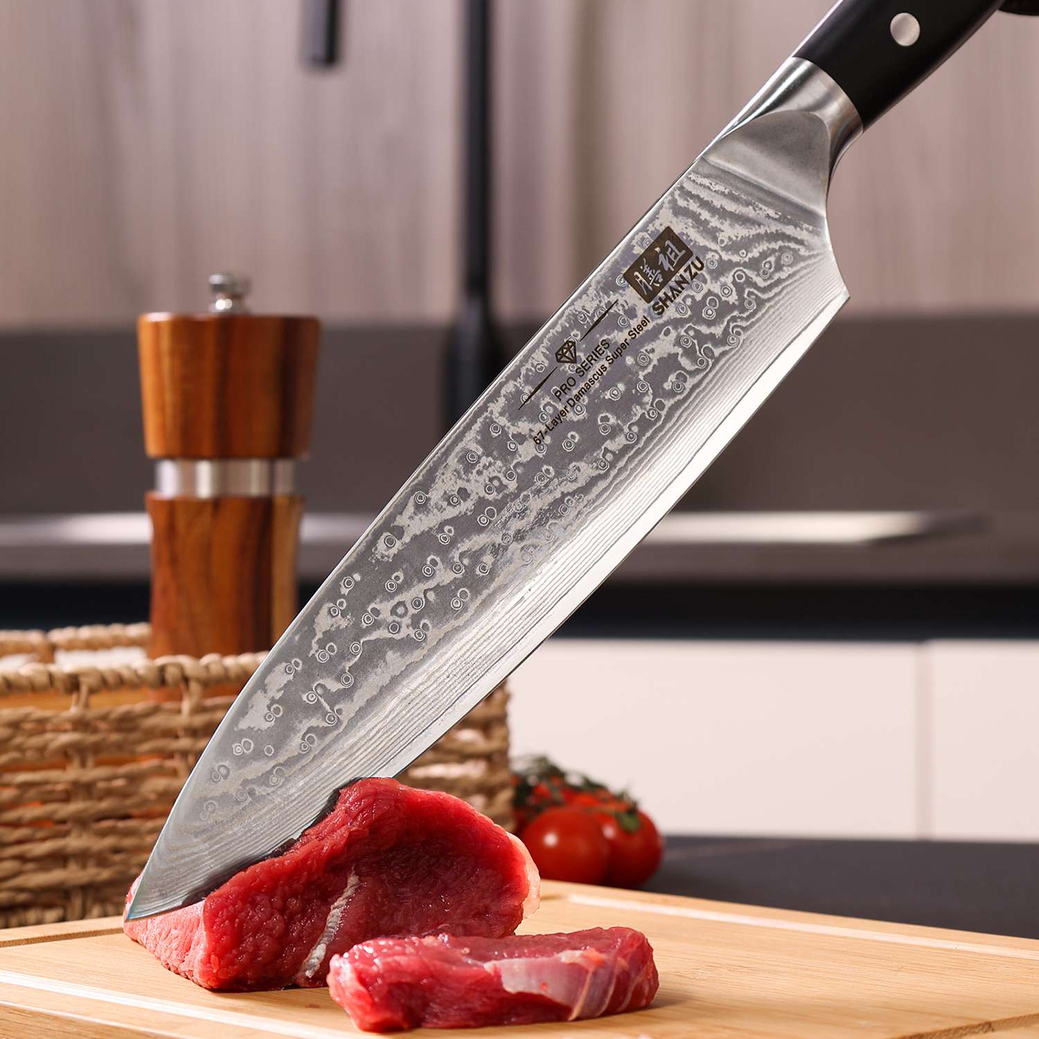 Pro Series Damascus Chef Knife | SHAN ZU Knvies