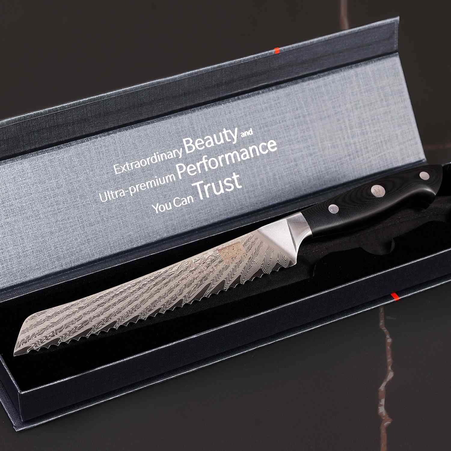 Sun Series Damascus Bread Knife | SHAN ZU Knvies