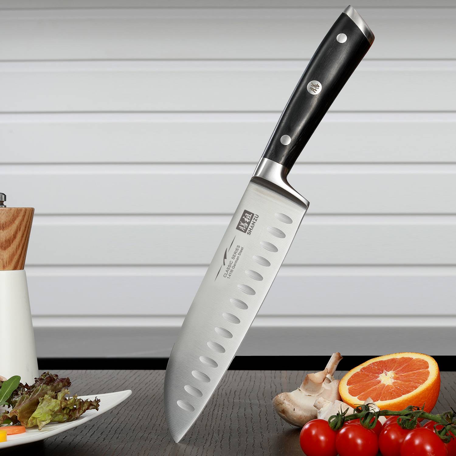 German Steel 7" Santoku Knife | SHAN ZU Knives