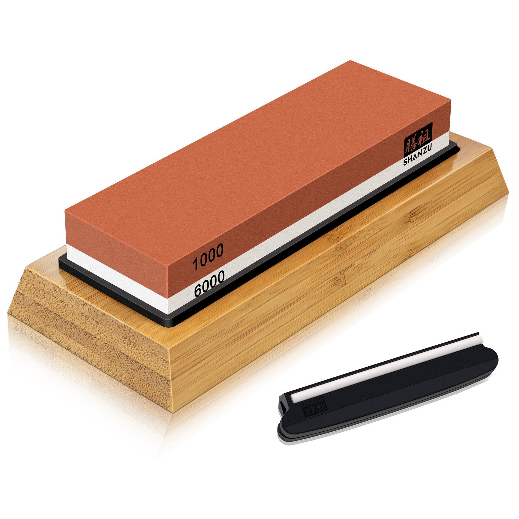 Sharpening Stone SHAN ZU Whetstone Knife Sharpening Kit, Premium 2 Side Whetstone 1000/6000 for Sharpening Knives, Wet Stone Sharpening Stone Knife Non-slip Base Angle Guide