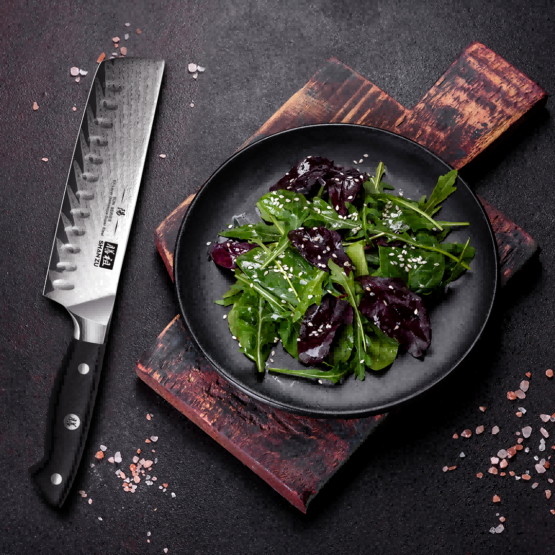 Sun Series Damascus Nakiri Knife | SHAN ZU Knvies