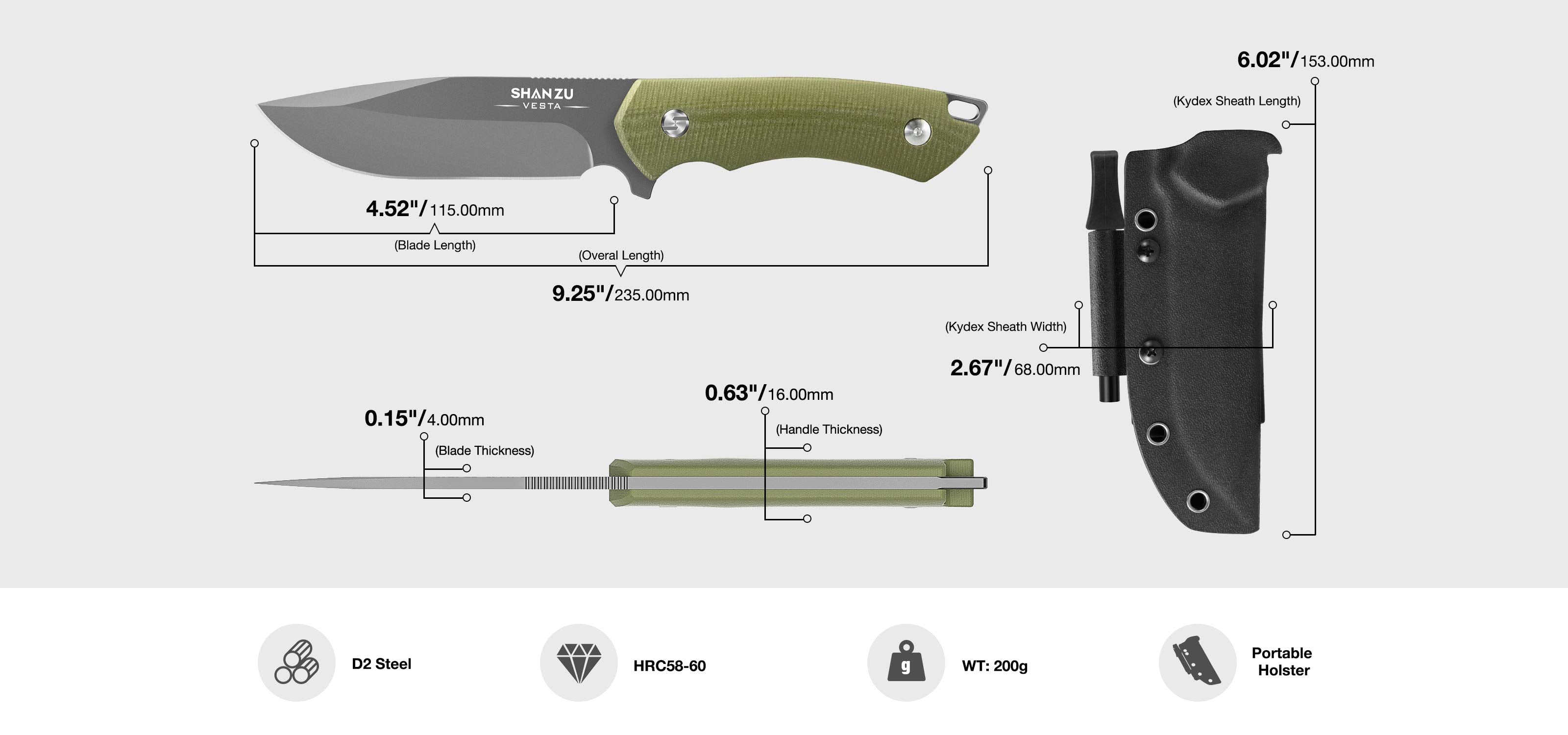 Saber-Ground Vesta Fixed Blade Knife