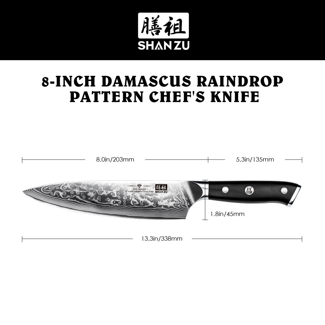 Pro Series Damascus Chef Knife | SHAN ZU Knvies