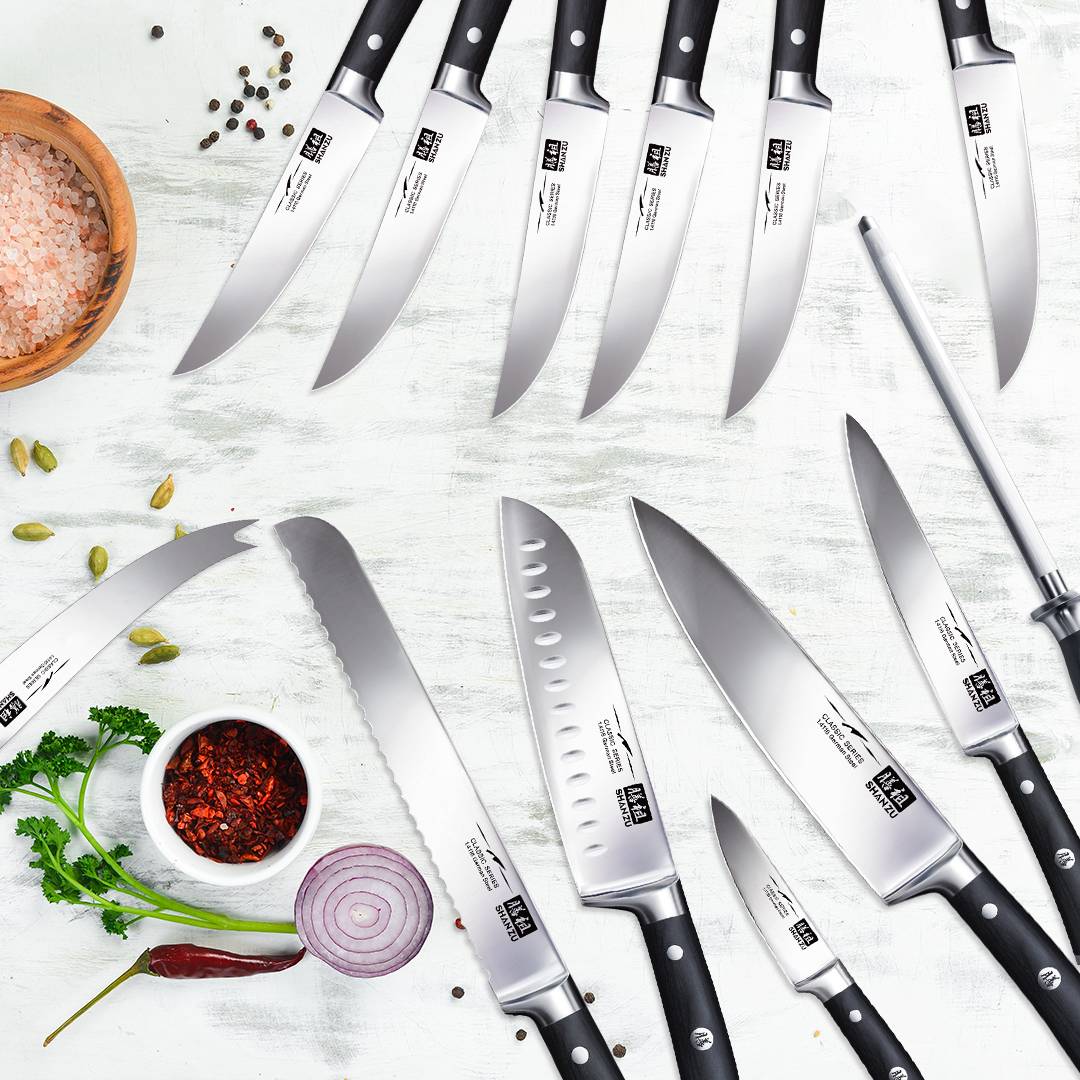 German Steel 14-PCS Knife Set | SHAN ZU Knives
