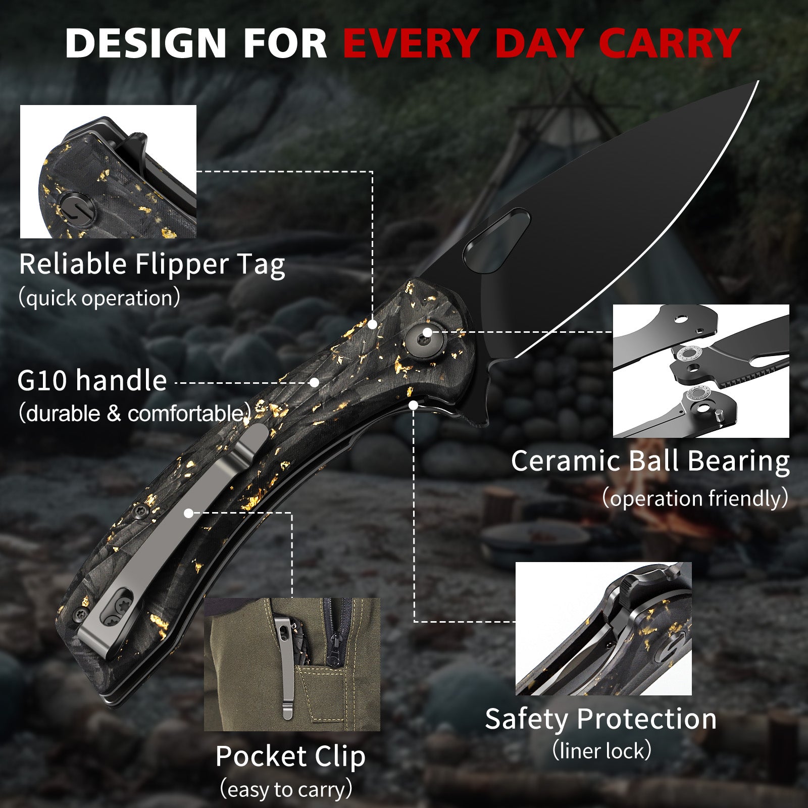 Peafowl Folding Knife Pro | SHAN ZU Knives