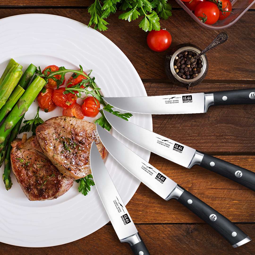 German Steel 4-piece Steak Knife Set | SHAN ZU Knives