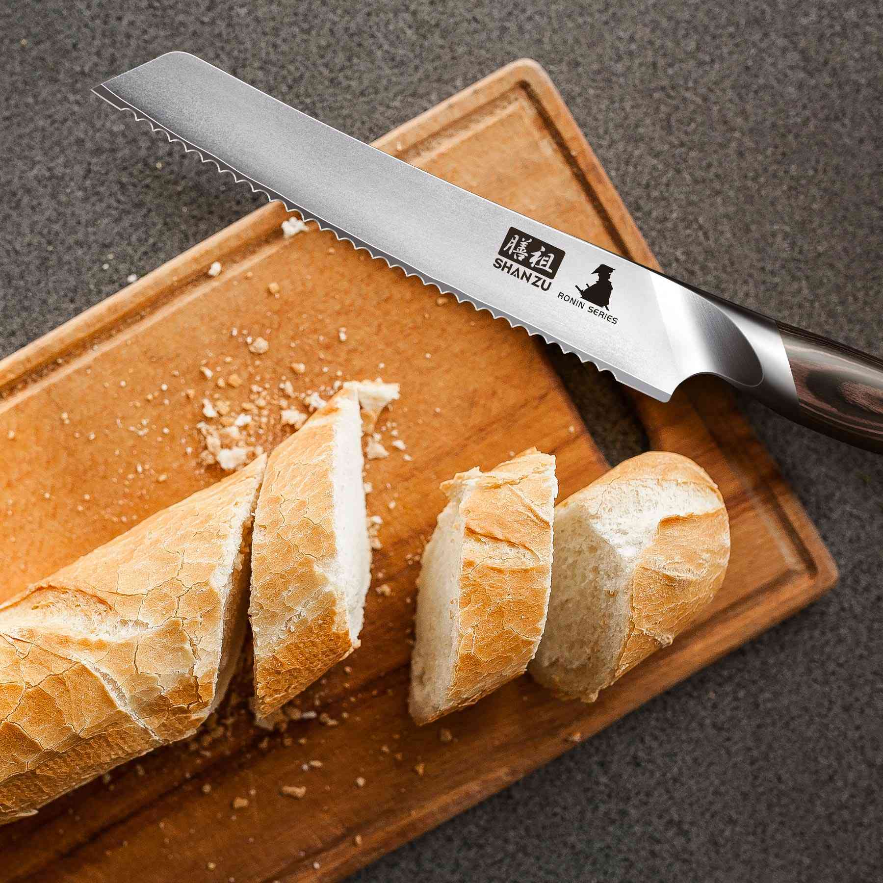 Japanese 8" Bread Knife | SHAN ZU Knives | Ronin series