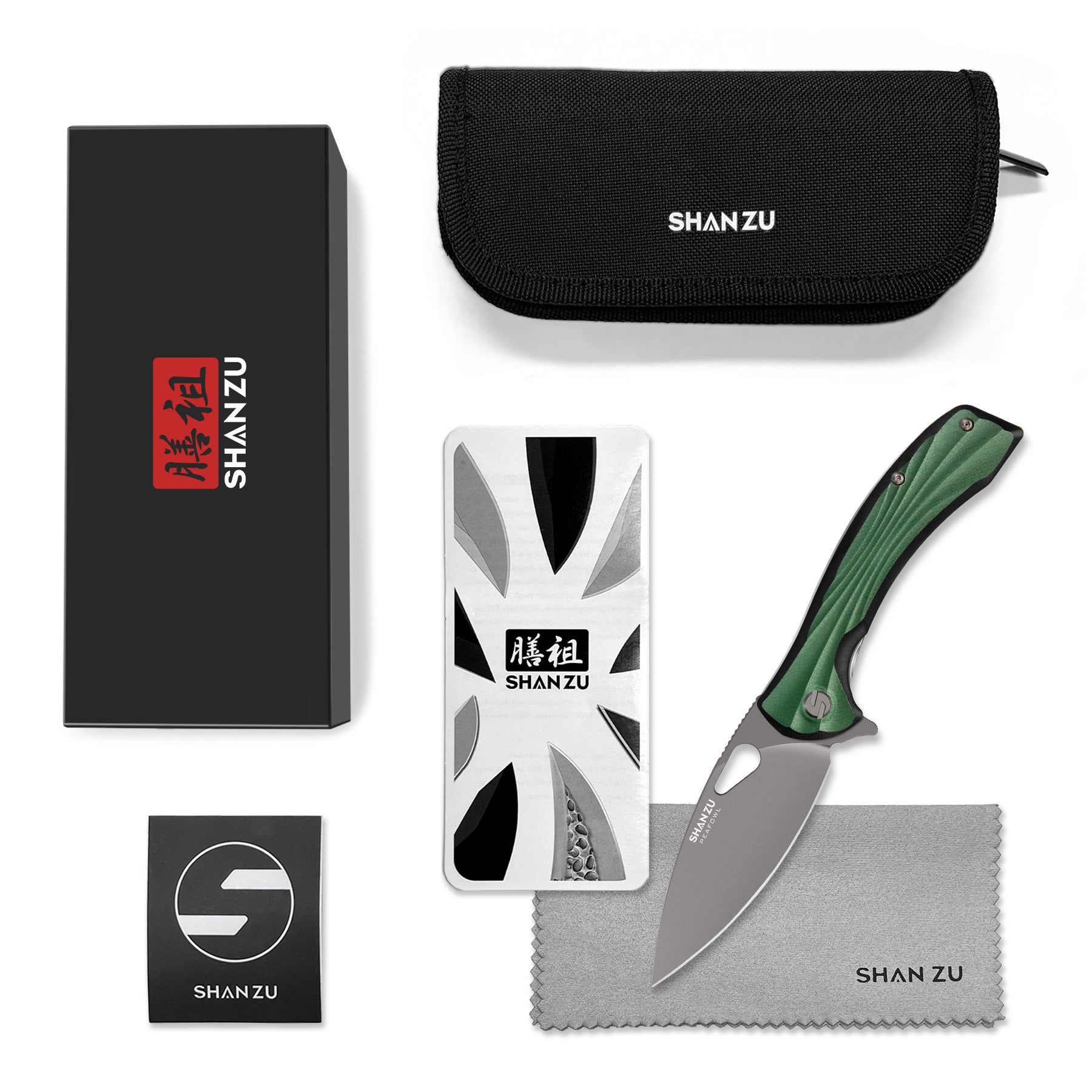 Green Peafowl Folding Knife | SHAN ZU Knives