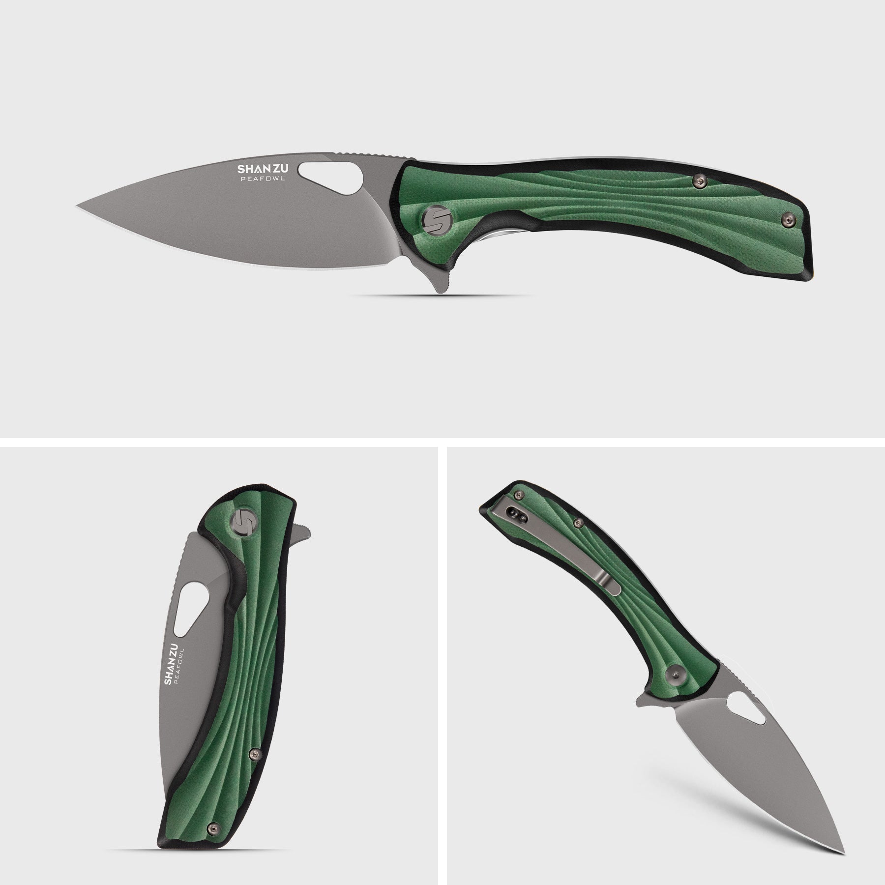 Green Peafowl Folding Knife | SHAN ZU Knives