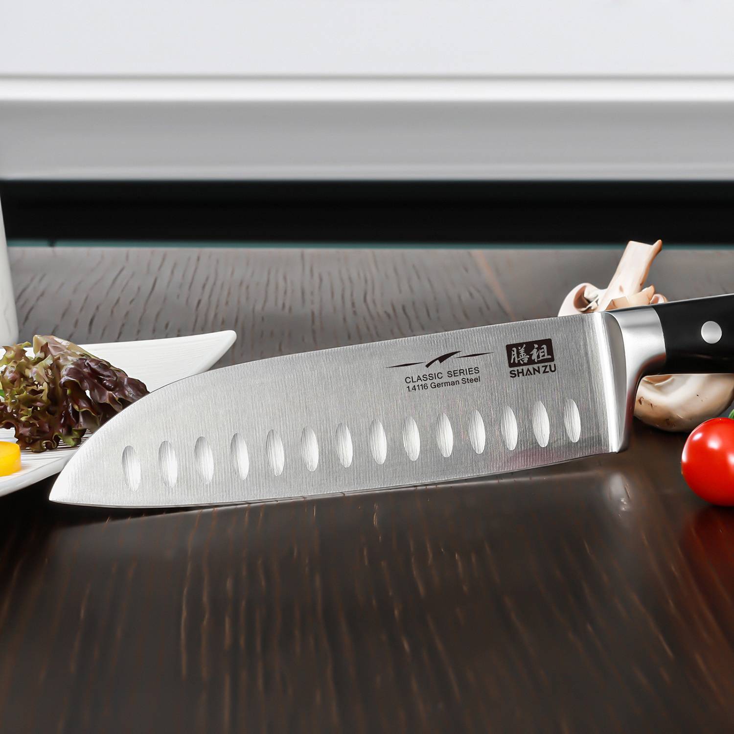 German Steel 7" Santoku Knife | SHAN ZU Knives