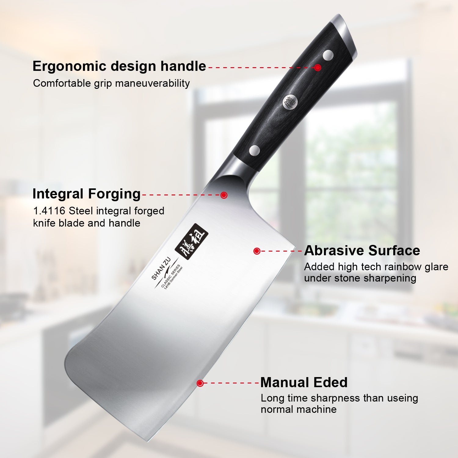 German Steel 7" Cleaver Knife | SHAN ZU Knives