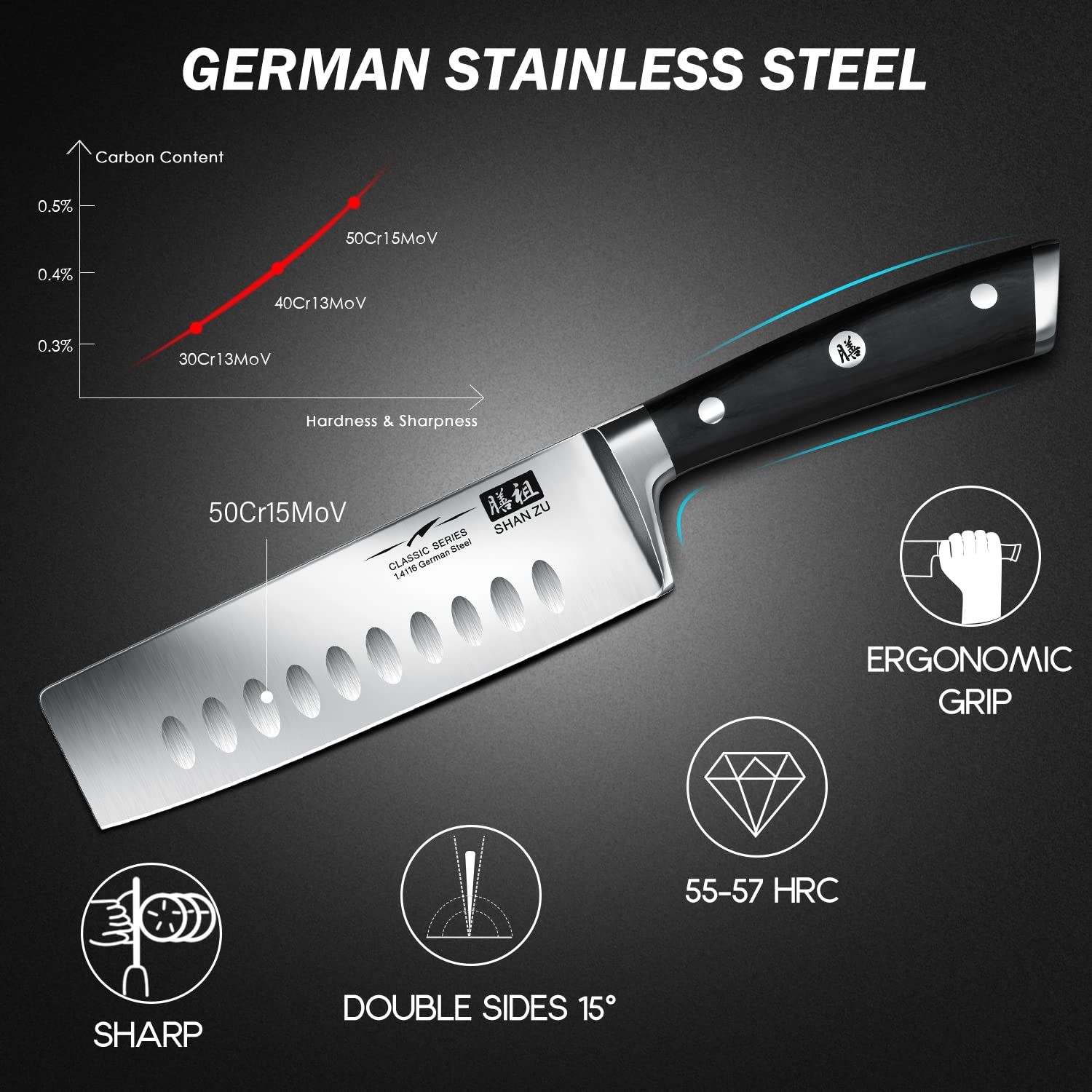 German Steel 6.5" Nakiri Knife | SHAN ZU Knives