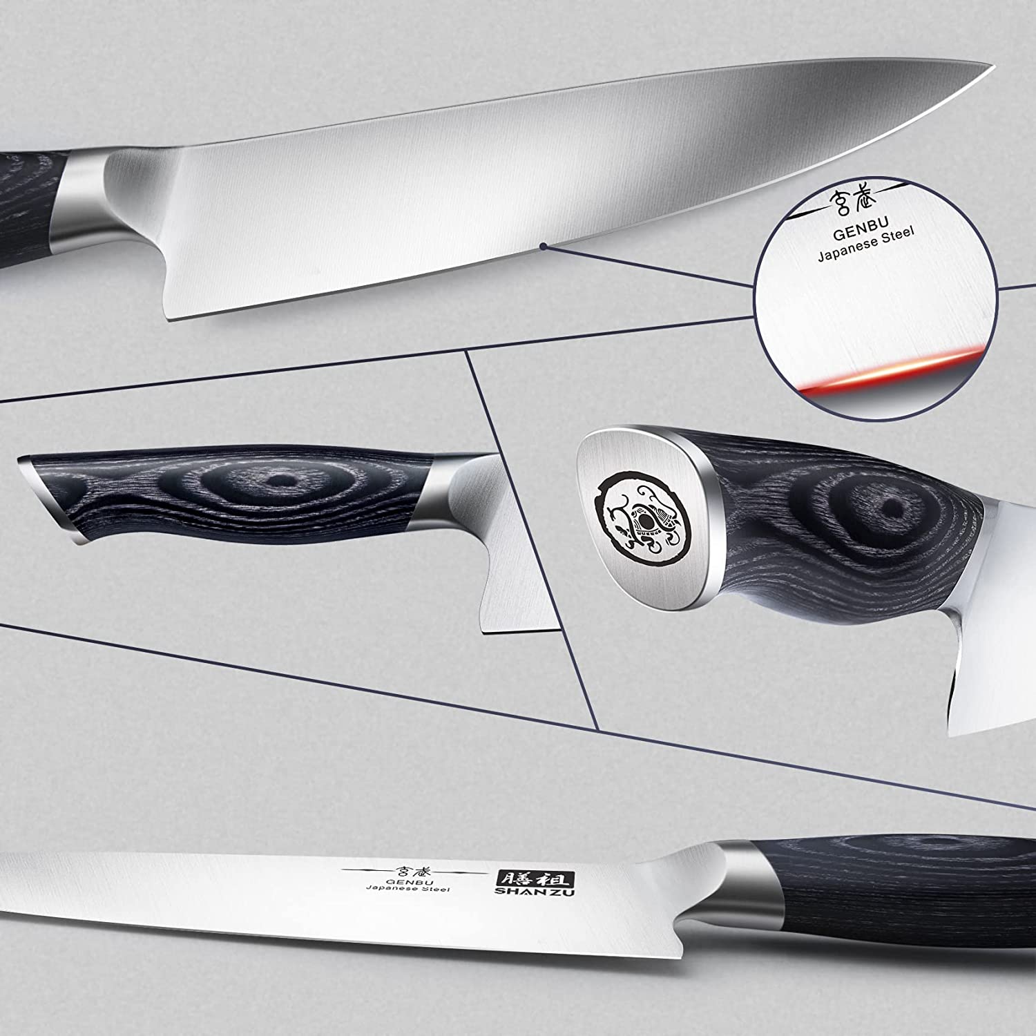 16-PCS Professional Japanese Knife Set | Genbu Sereis | SHAN ZU Knives