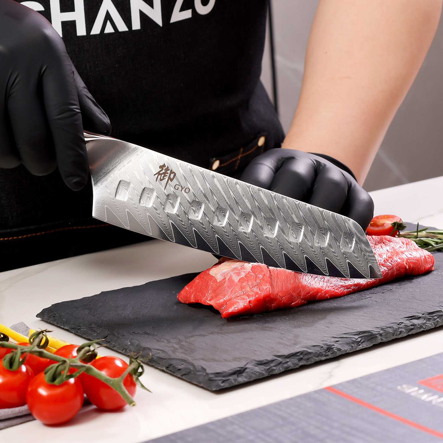 GYO Series Damascus Santoku Knife | SHAN ZU Knvies