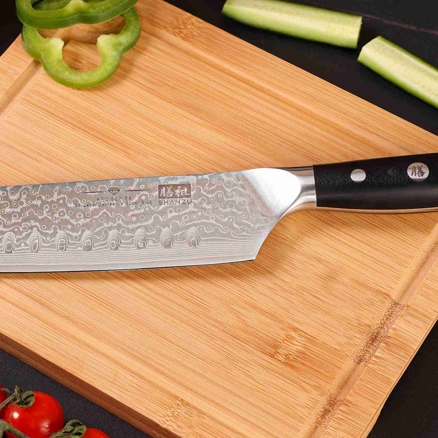 Pro Series Damascus Nakiri Knife | SHAN ZU Knvies