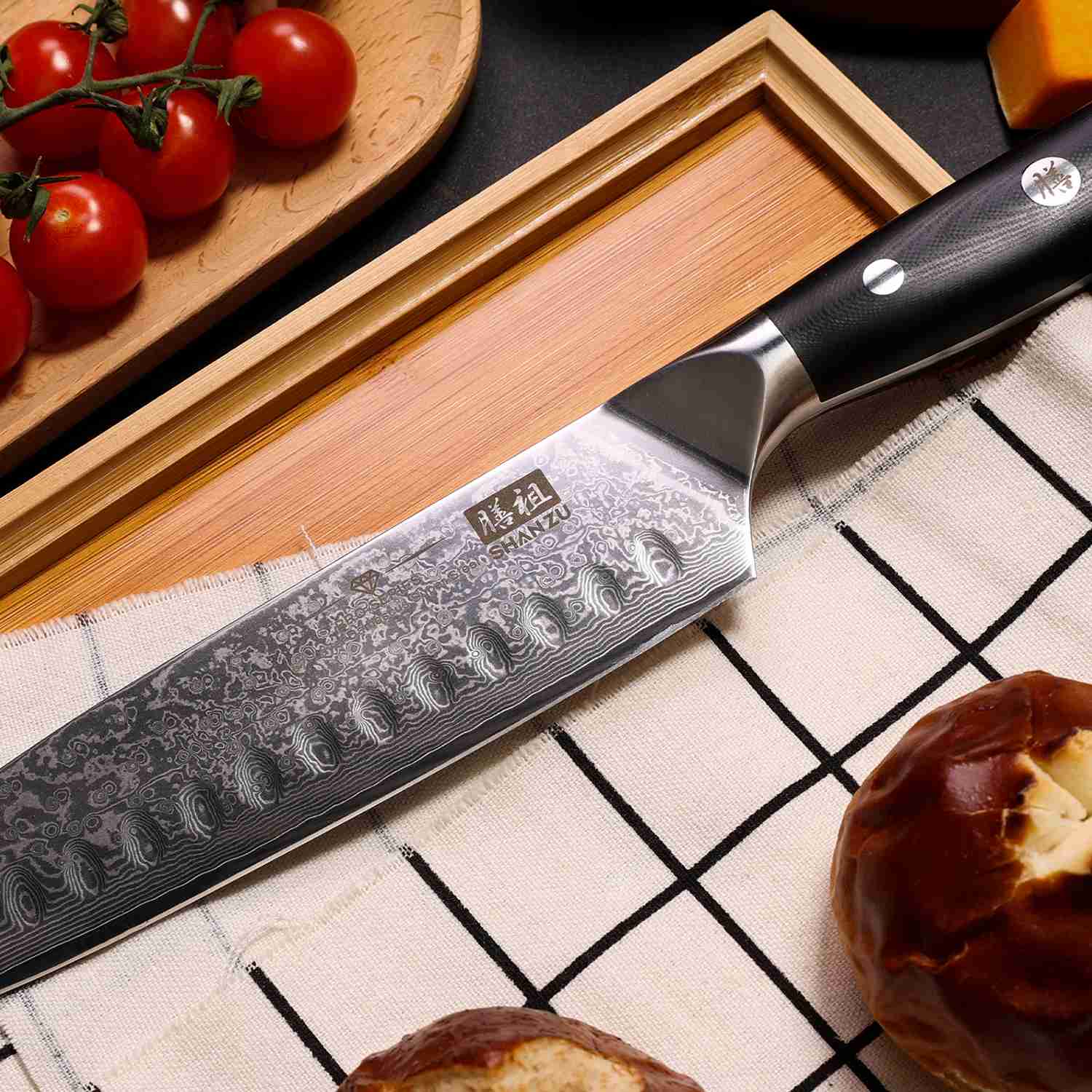 Pro Series Damascus Santoku Knife | SHAN ZU Knvies