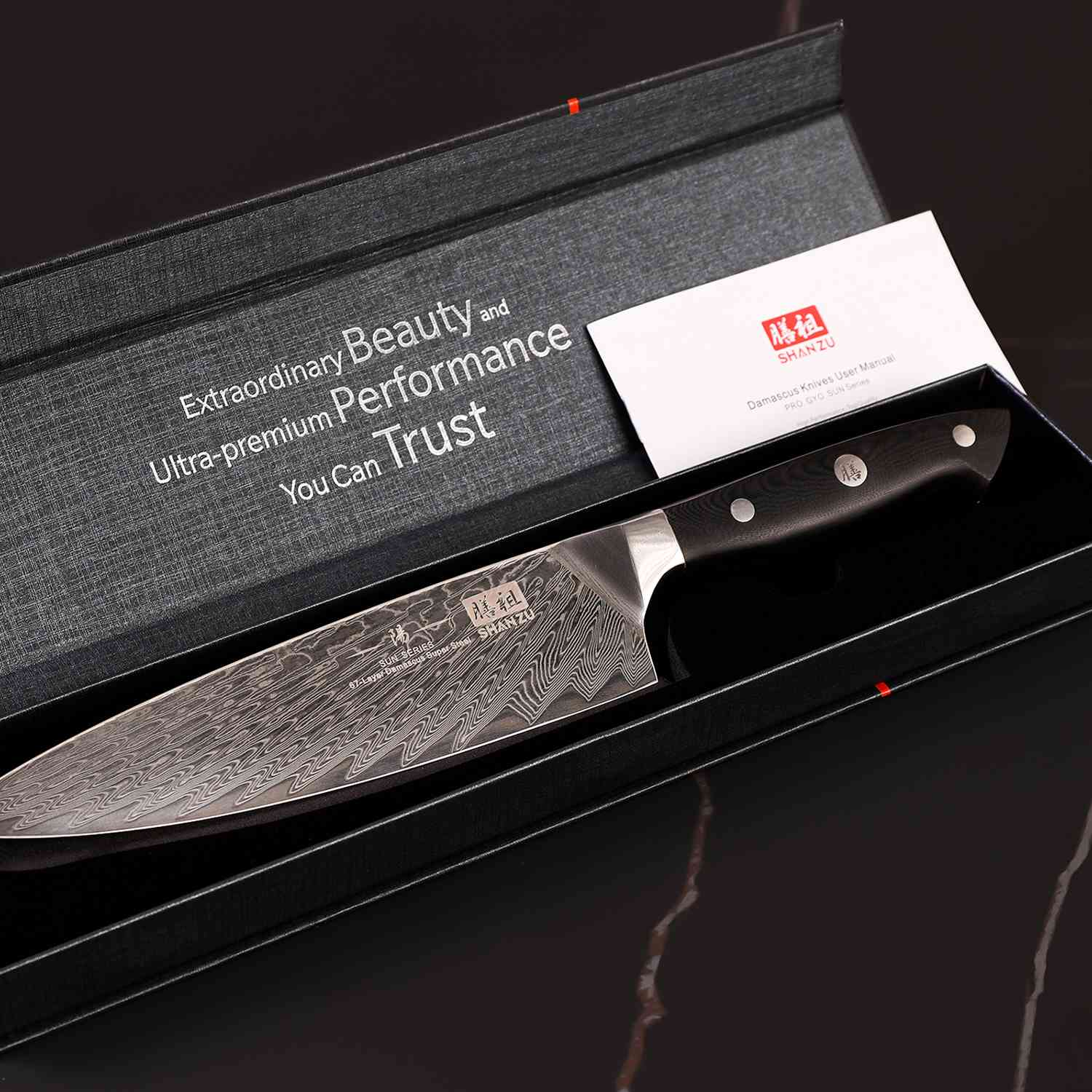 Sun Series Damascus Chef Knife | SHAN ZU Knvies