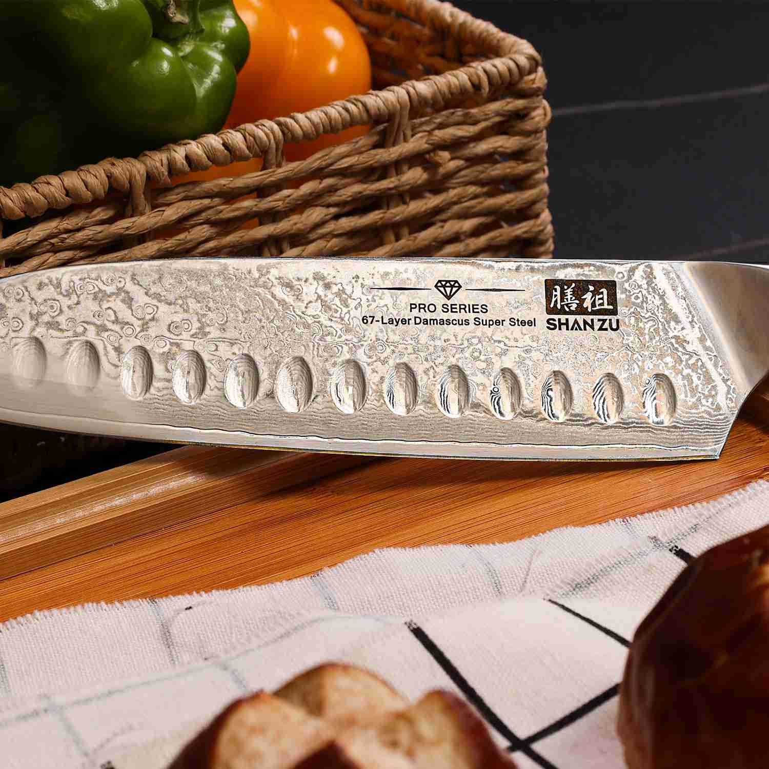 Pro Series Damascus Santoku Knife | SHAN ZU Knvies