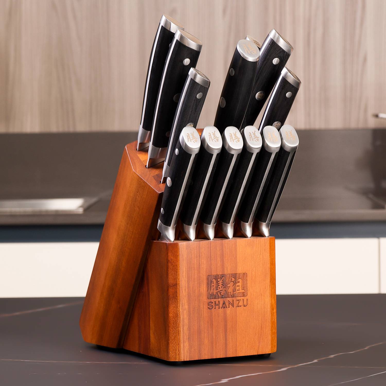 German Steel 14-PCS Knife Set | SHAN ZU Knives