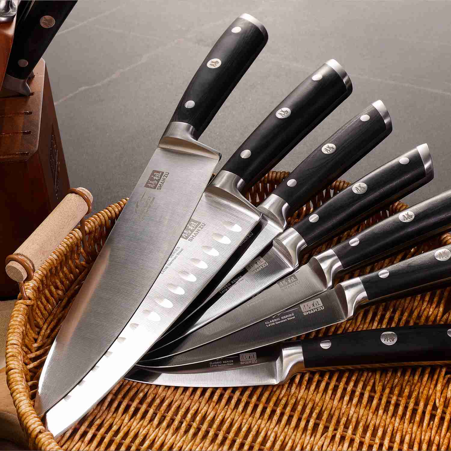 German Steel 14-PCS Knife Set | SHAN ZU Knives