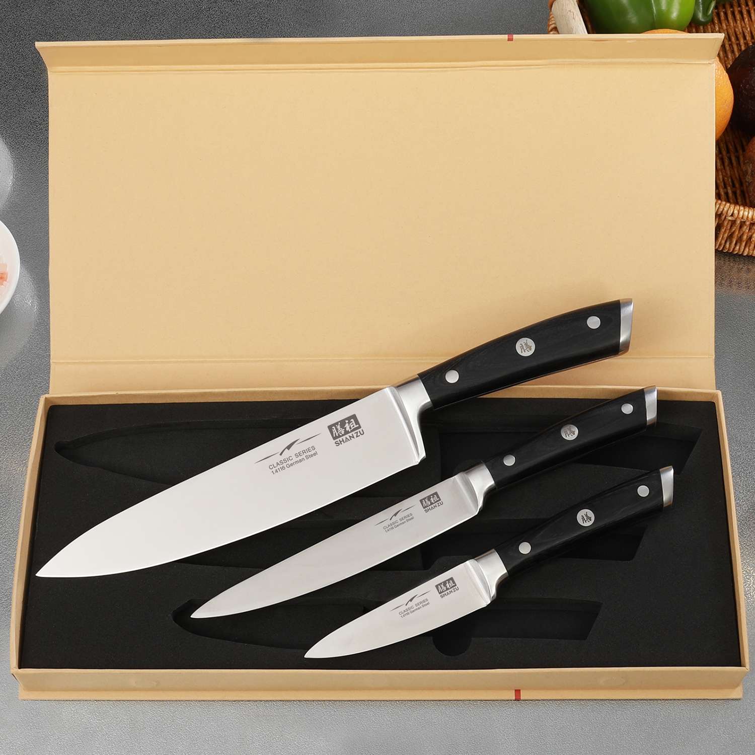 3-PCS German Steel Chef Knife Set | Basic