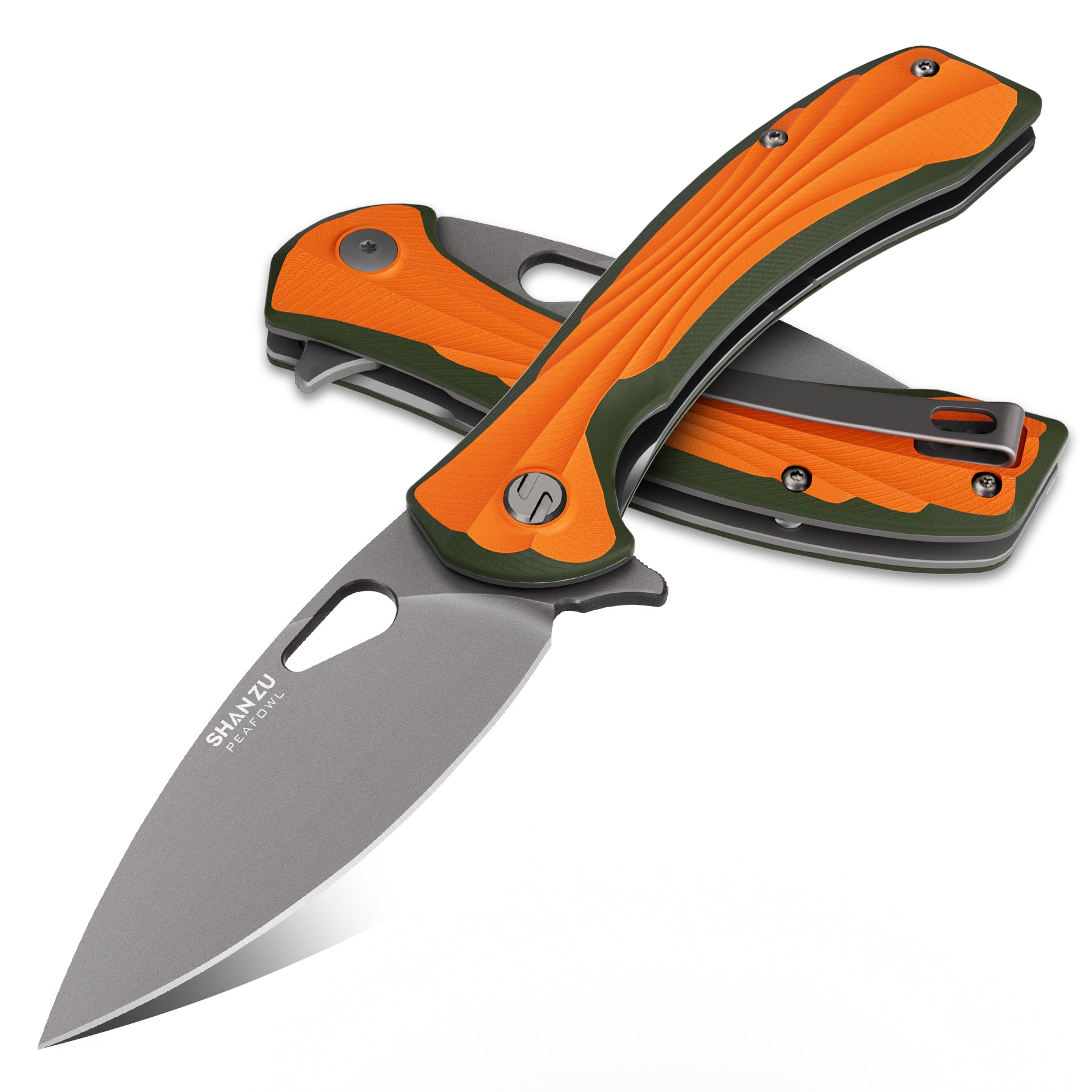 Orange Peafowl Folding Knife | SHAN ZU Knives