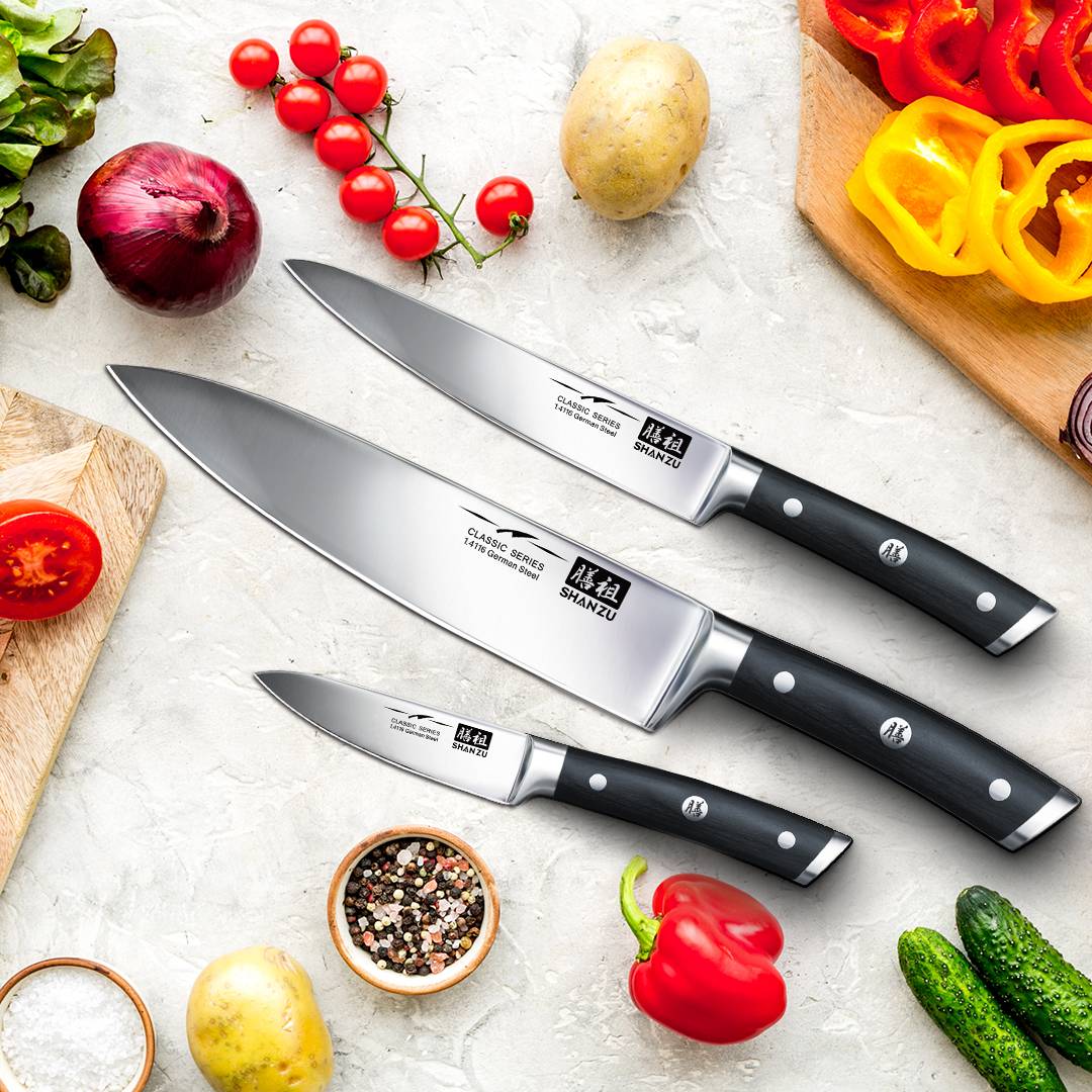 3-PCS German Steel Chef Knife Set | Basic