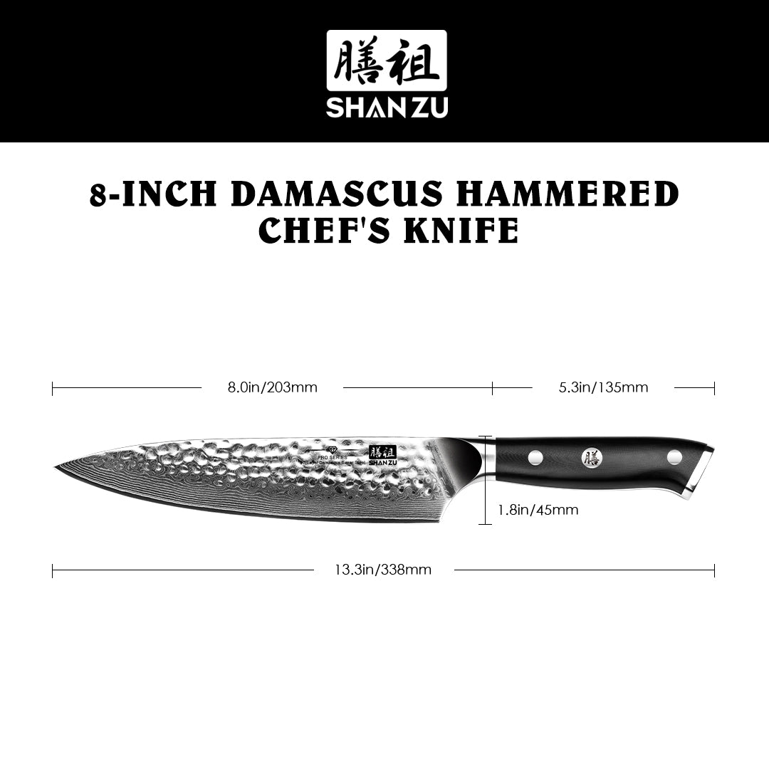 Pro Series Damascus Chef Knife V2 | SHAN ZU Knvies