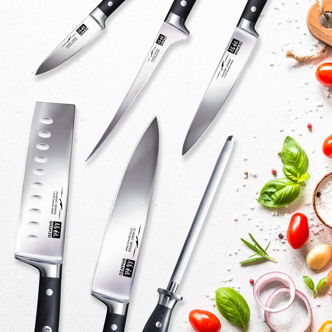 German Steel 7-PCS Knife Set | SHAN ZU Knives