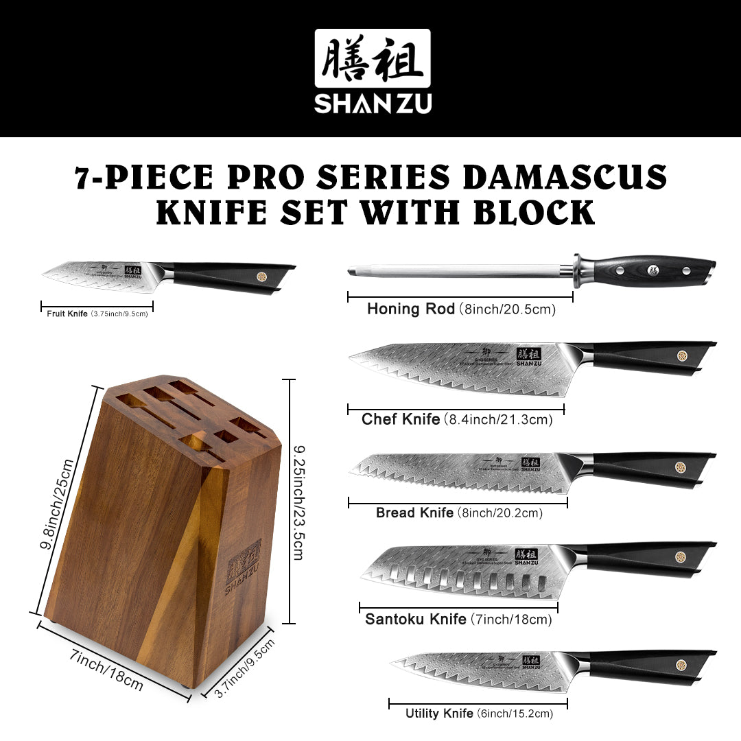 GYO Series 7-PCS Damascus Kinfe Set | SHAN ZU Knives