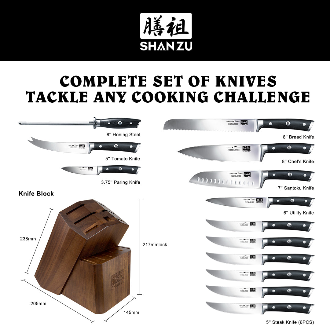 German Steel 14-PCS Knife Set | SHAN ZU Knives