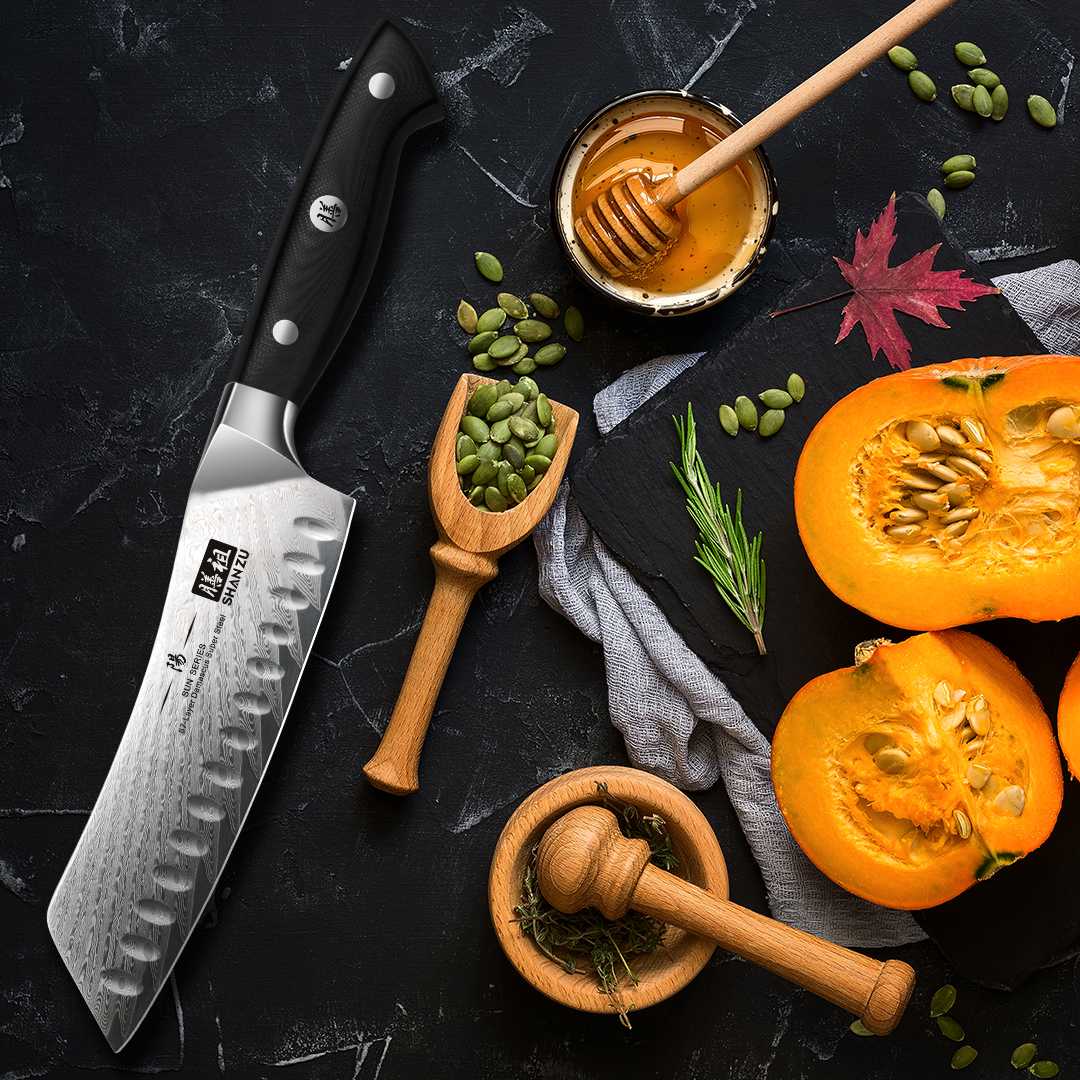 Sun Series Damascus Santoku Knife | SHAN ZU Knvies