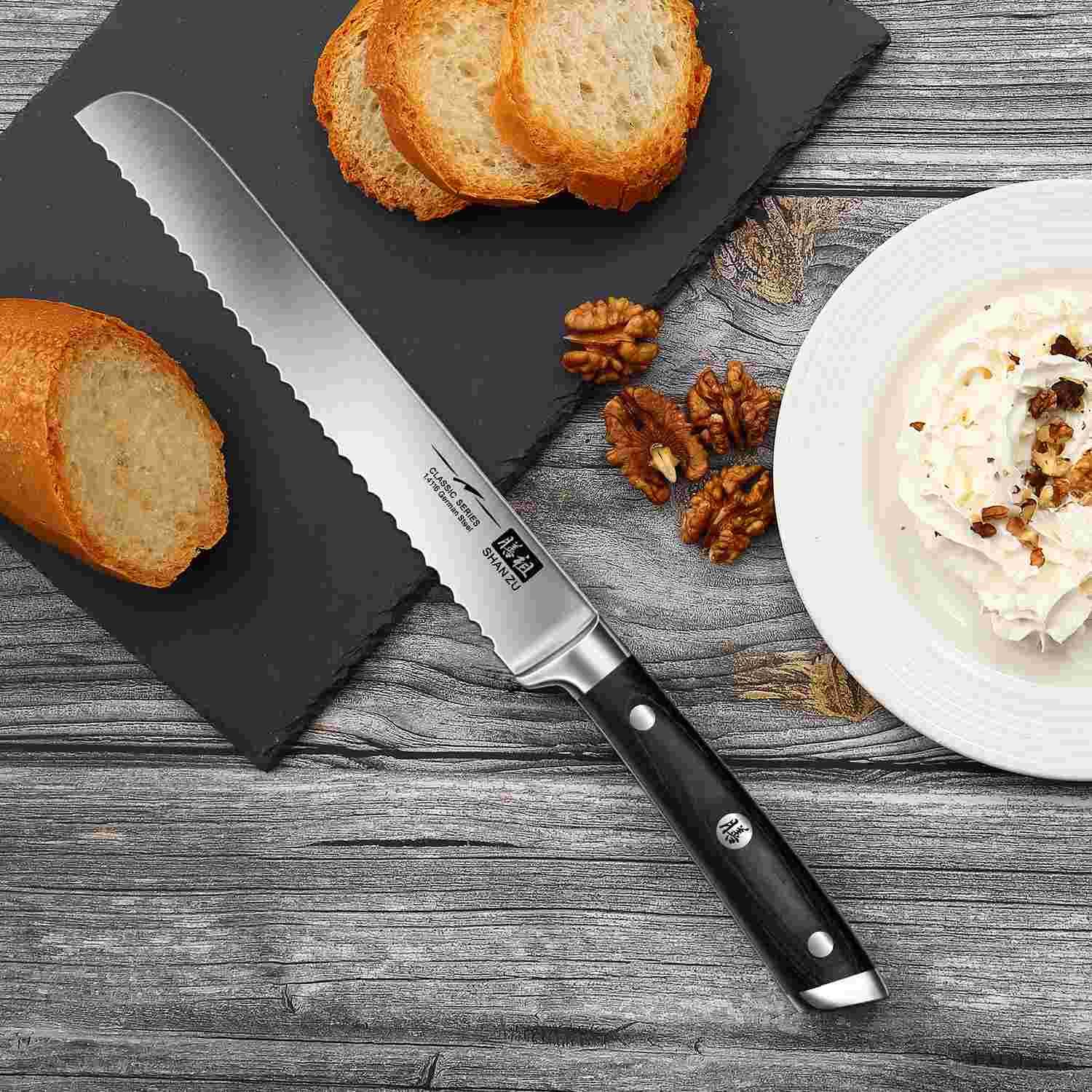 German Steel 8" Bread Knife | SHAN ZU Knives