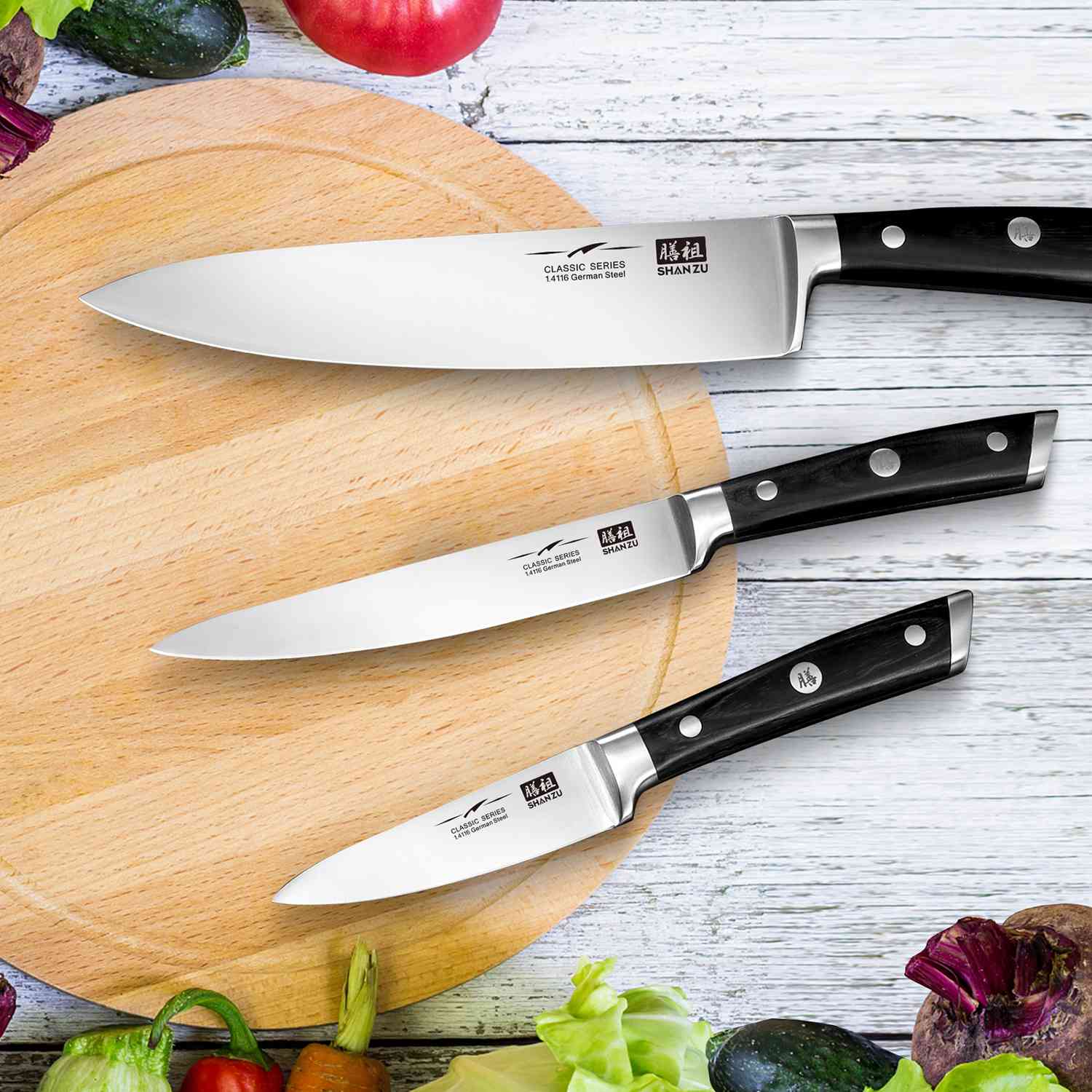 3-PCS German Steel Chef Knife Set | Basic