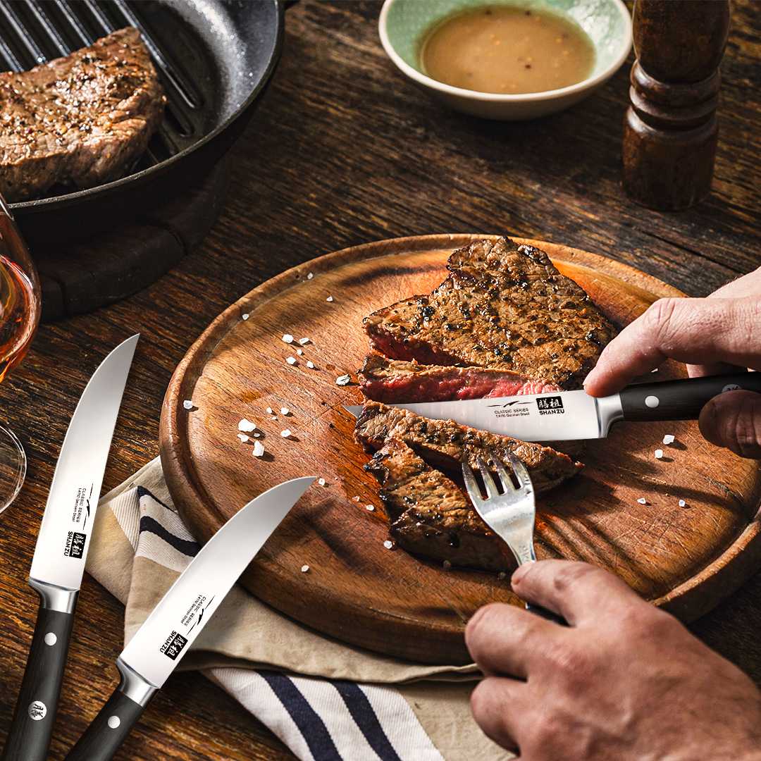 German Steel 4-piece Steak Knife Set | SHAN ZU Knives