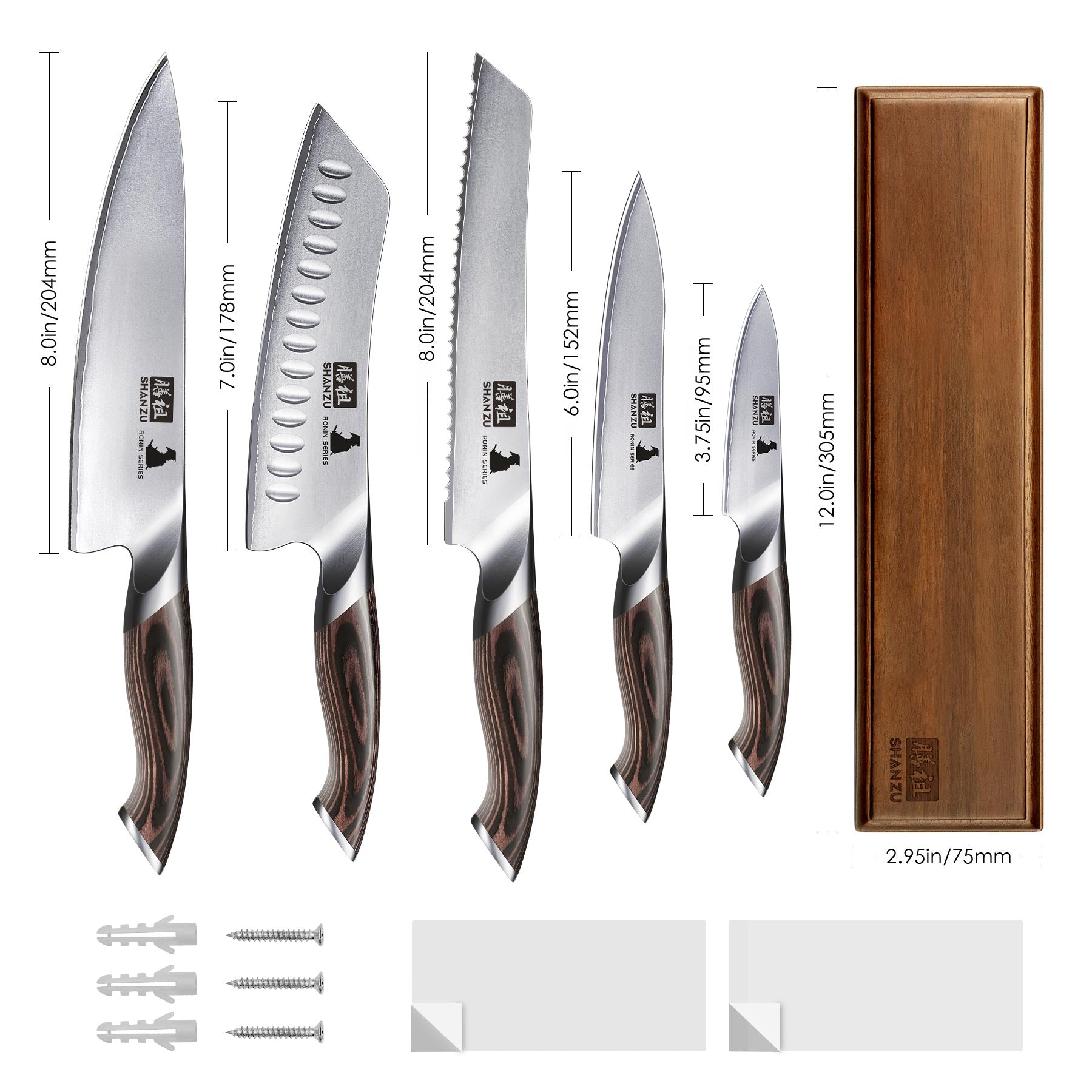 6-PCS Kitchen Knife Set | SHAN ZU Knives | Ronin series