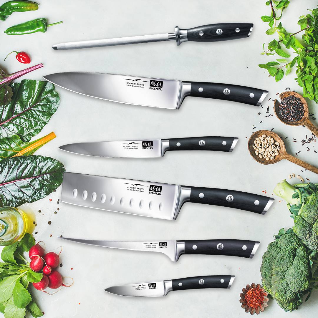 German Steel 7-PCS Knife Set | SHAN ZU Knives