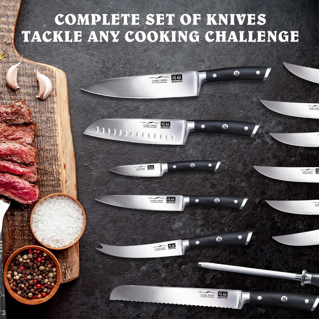 German Steel 14-PCS Knife Set | SHAN ZU Knives