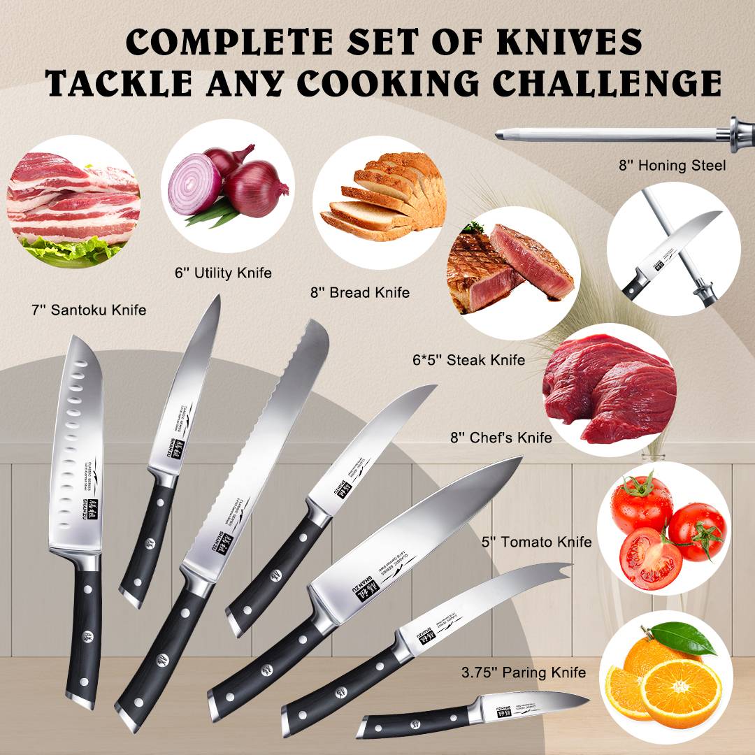 German Steel 14-PCS Knife Set | SHAN ZU Knives