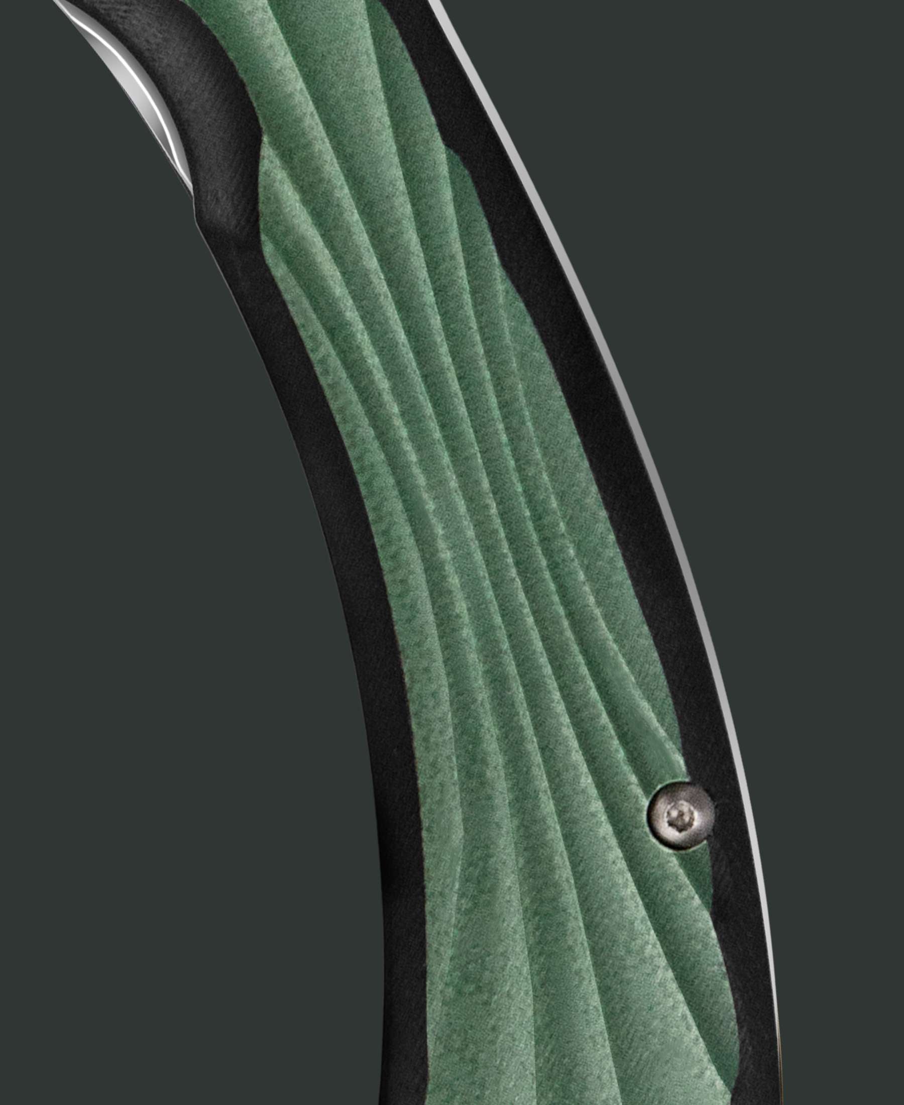 Peafowl - Liner Lock Knife - Gem Green + Matte Black G10 Handle ( 7.80” ZDF905 Blade )